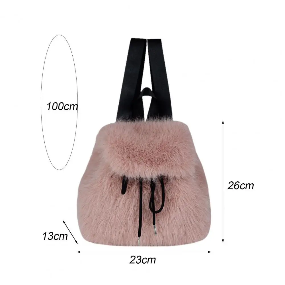 Women\'s Fashion Backpack Autumn And Winter Korean Fluffy Backpack Plush School Bag Kawaii Shoulder Bag Simple Satchel Handbag