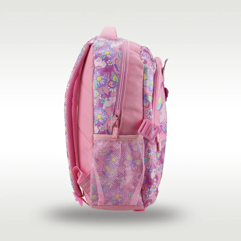 Smiggle Children\'s Schoolbag Girls Shoulder Backpack Pink Butterfly Unicorn Sweet Bag 7-12 Years 16 Inches