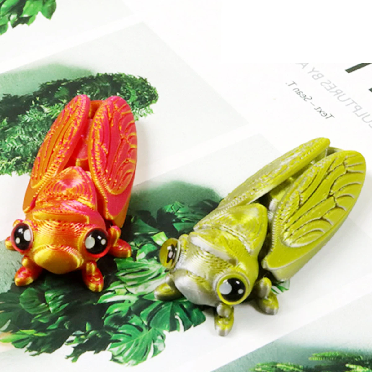 Cute Summer Mini Cicada Toy Statue 3D Printing Toy Simulation Insect Cicada Robin Toy Model Desktop Decor Small Ornaments Gift