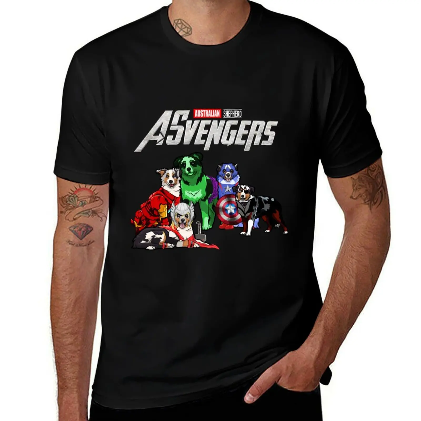 Australian Berger Assemble, ASVENGERS Assemble, T-Shirt Casual Loose Short Sleeve Tee for Men