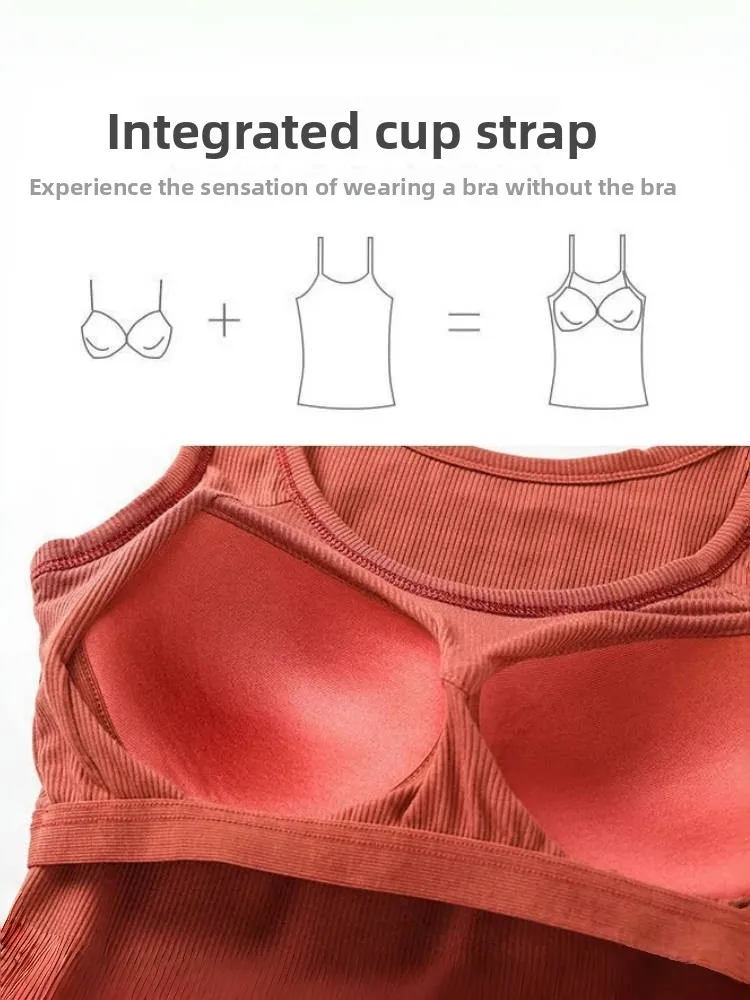 Gilet de sport de Yoga intercalé pour femmes, sous-vêtements fins Tead ort Sve Bral, débardeur avec coussinet de poitrine, respirant, course à pied