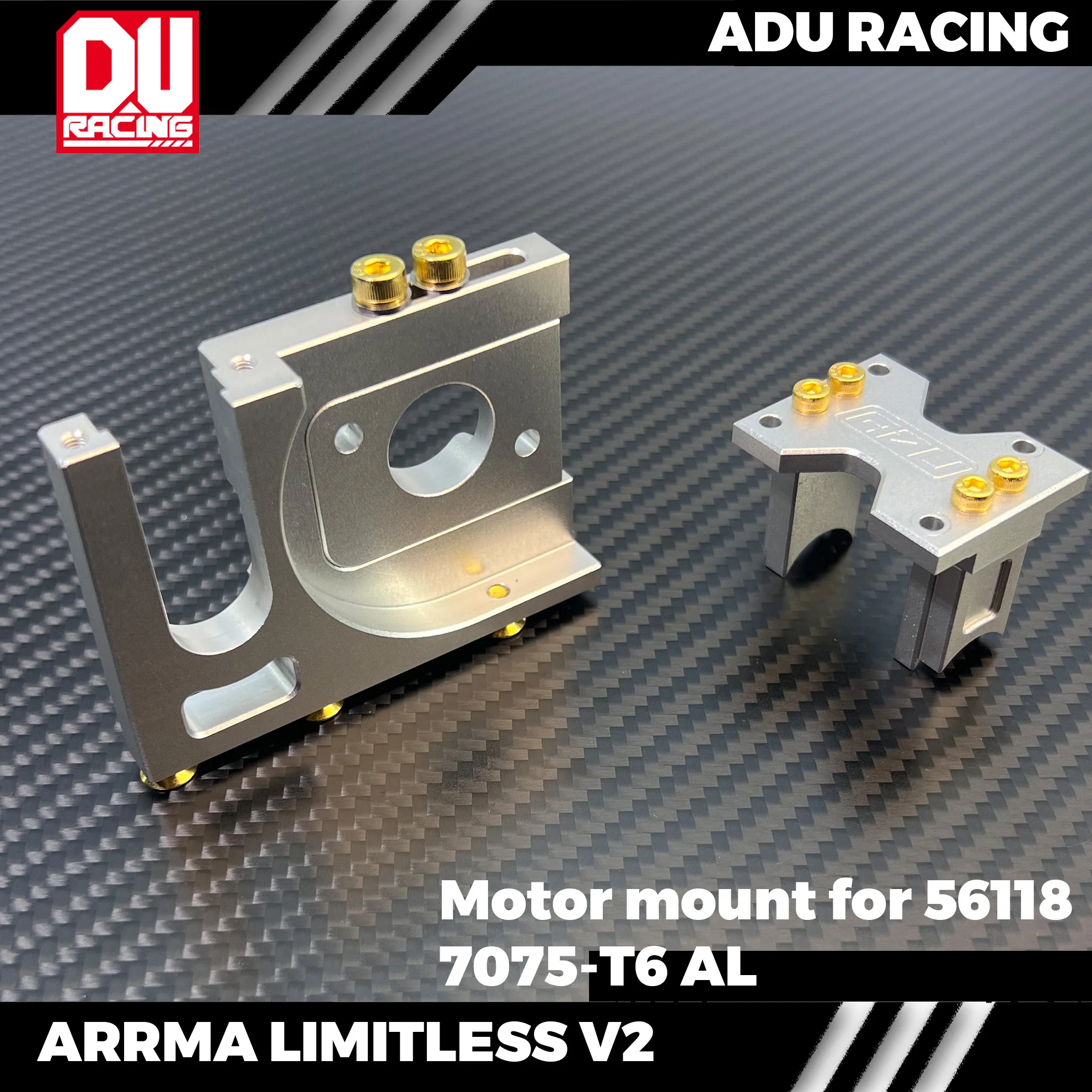 

ADU RACING 7075-T6 SLIDING MOTOR MOUNT WITH 56mm 56118 motor FOR ARRMA 6S LIMITLESS F1 V2