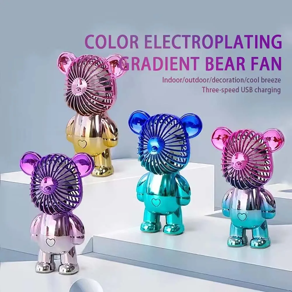 

2024 Мини-вентилятор с градиентной гальванической окраской в стиле граффити, портативный, с USB-зарядкой, для охлаждения