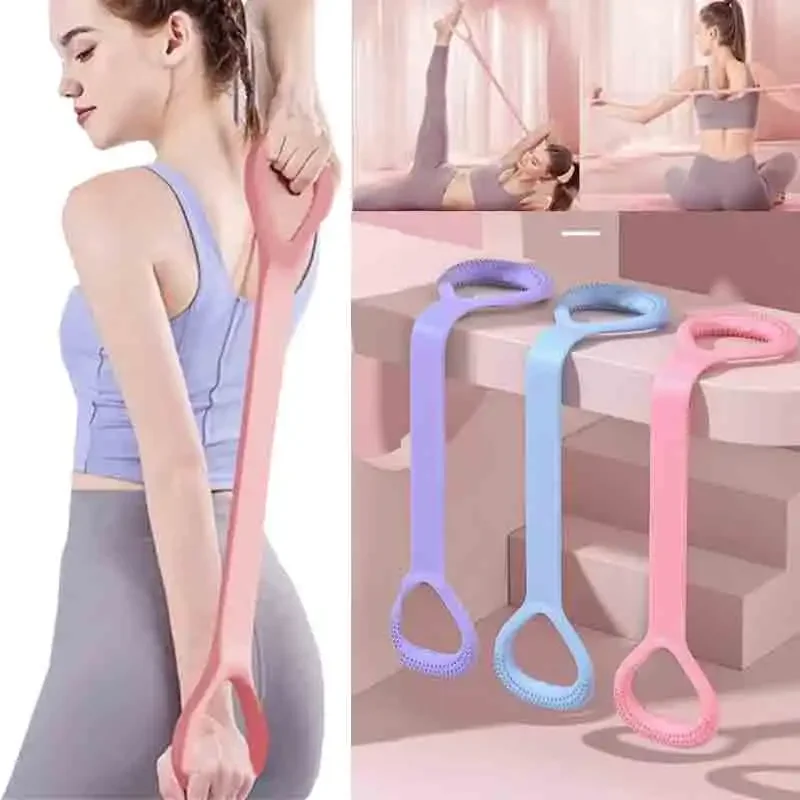 

2024 New 8-character Puller Home Fitness Equipment Elastic Belt Yoga Auxiliary Female Open Shoulder Beauty Back Stretcher Yoga