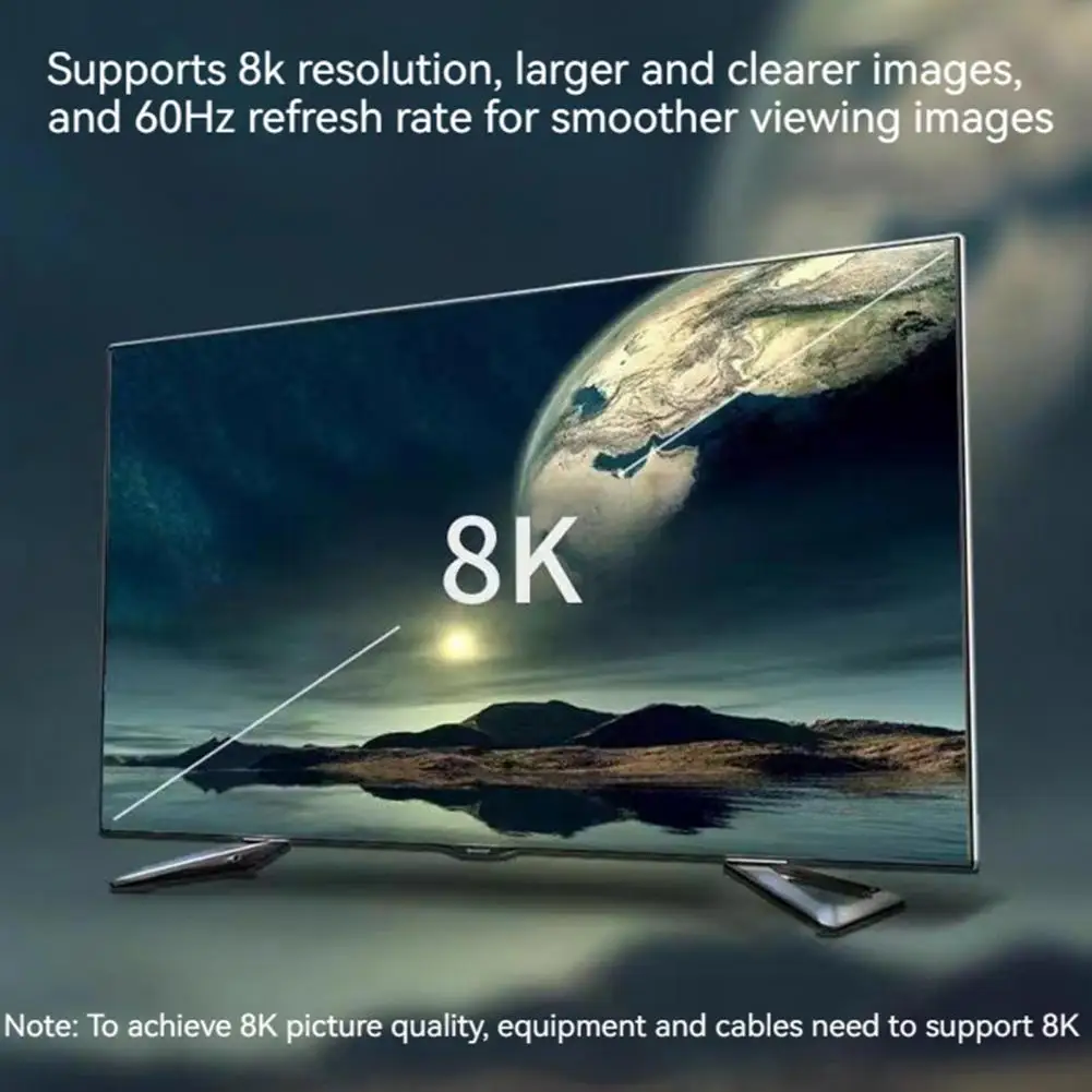 Stable Transmission Cable 8k 60hz Micro Hdmi-compatible to Hdmi-compatible Two-way Video Adapter for Flexible