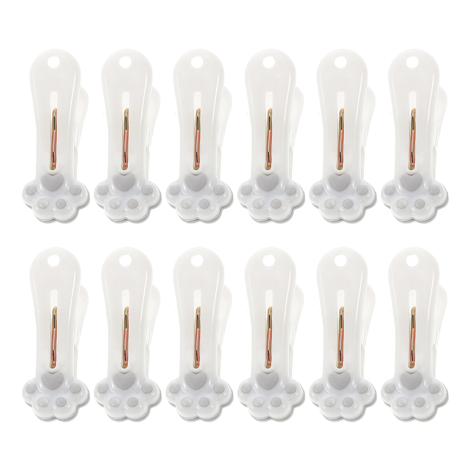 

12pcs Plastic Clothes Clips Traceless Laundry Pegs Strong Grip Cute Design Medium Size For Socks Shirts Towels
