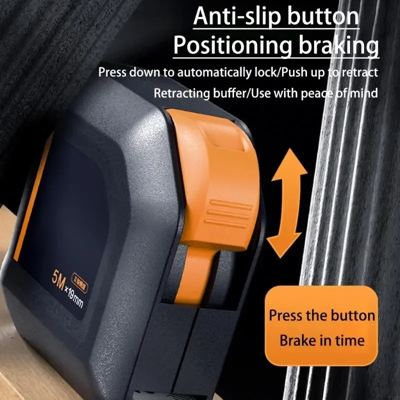 Misura a nastro automatico da 2/3/5m Rigno metrico precisione ispessita con fibbia e clip posteriore per costruzione