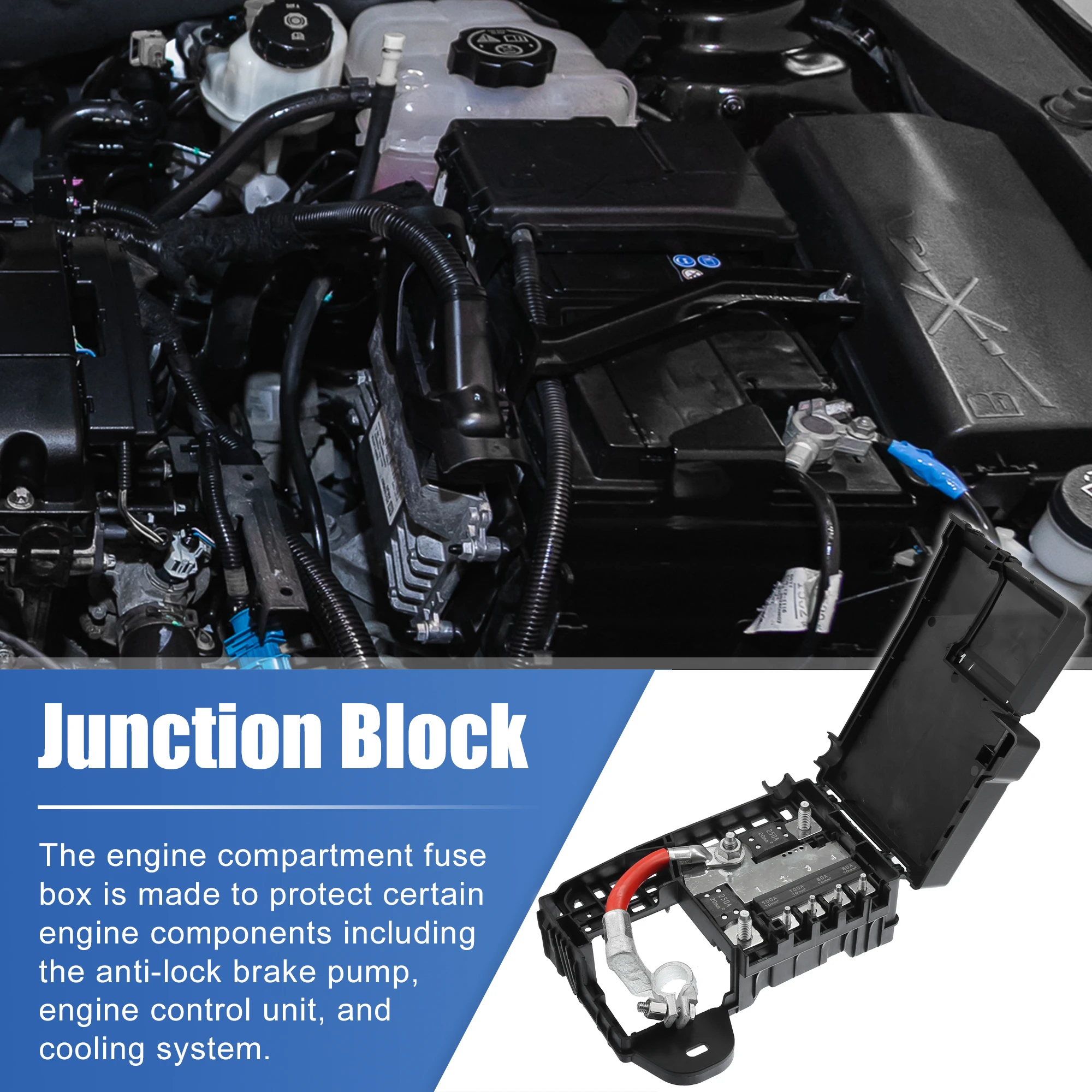 UXCELL-Terminal de batería con cubierta para Chevy Cruze, caja de fusibles, 96889385, 96999745, 525230582, 2011, 2015, 2012, 2014