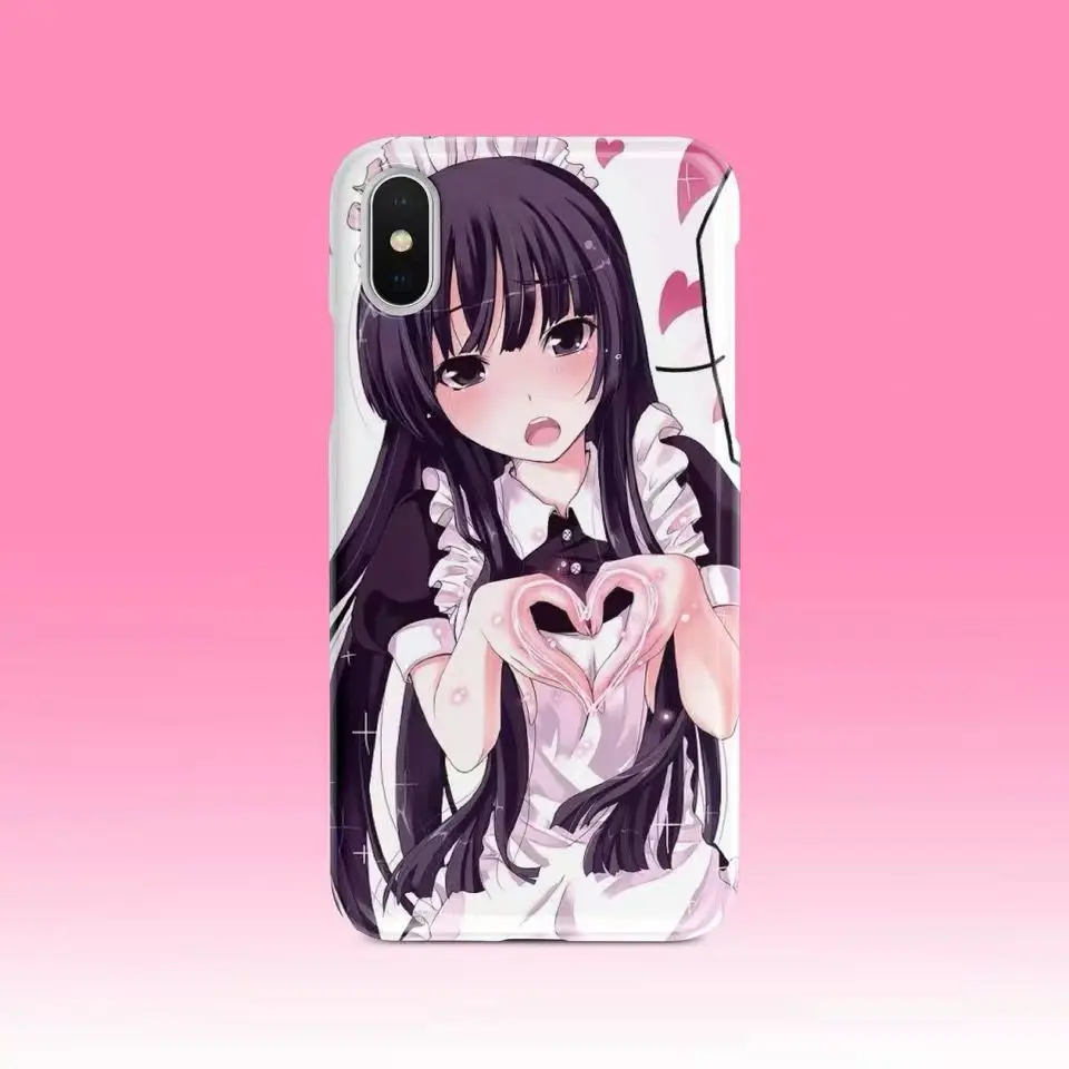 Japan Cute Anime Girl Kawaii Maid Phone Case For iPhone 15 14 13 12 11 Pro XR XS Max 6 7 8 Plus MINI Y2K Creative Cover