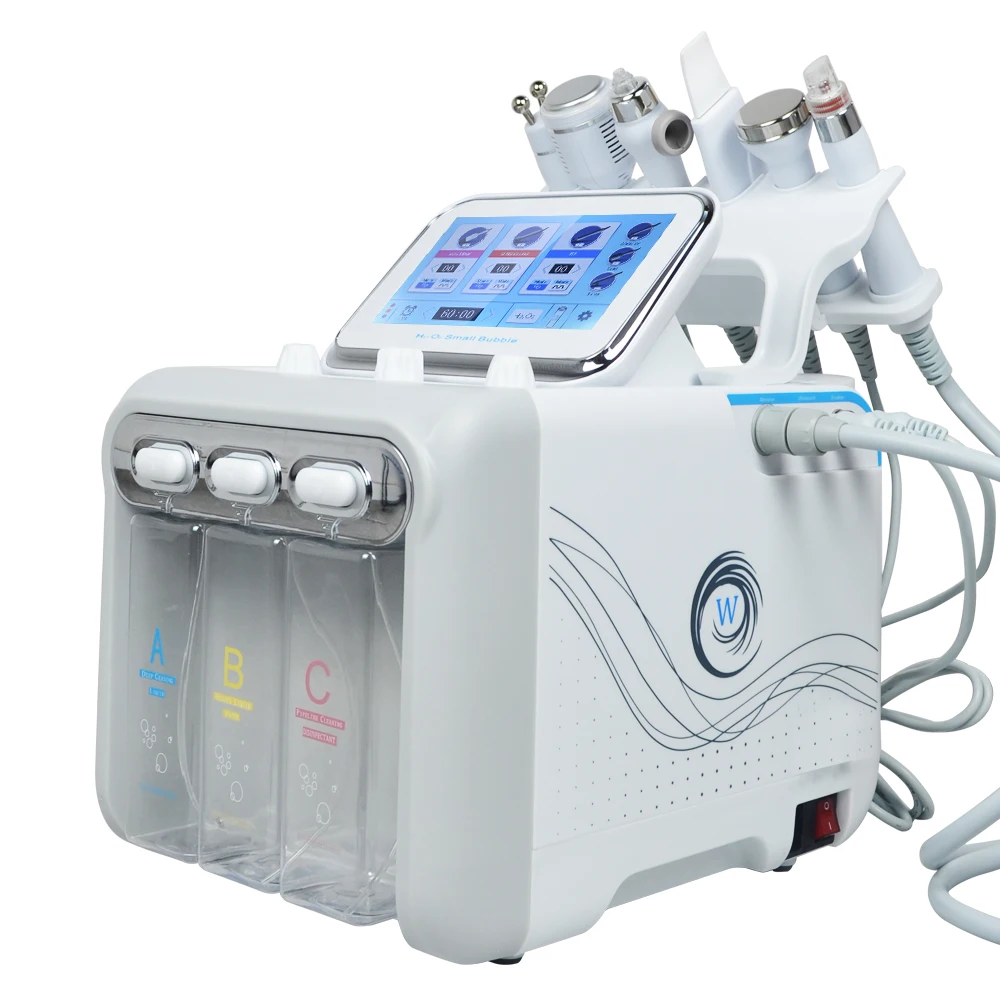 Sentidos 6-in-1 H2-O2 Hydro-Dermabrasion Mikrodermabrasion Bio-Lifting Spa Gesichtsbehandlung Akne-Porenreiniger Gesichts-Blasengerät