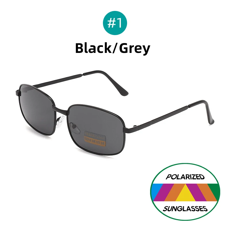 VIVIBEE Classic Rectangle Style Men\'s Polarized Sunglasses Retro Square Polarizing Sun Glasses for Male UV400 Eyewear