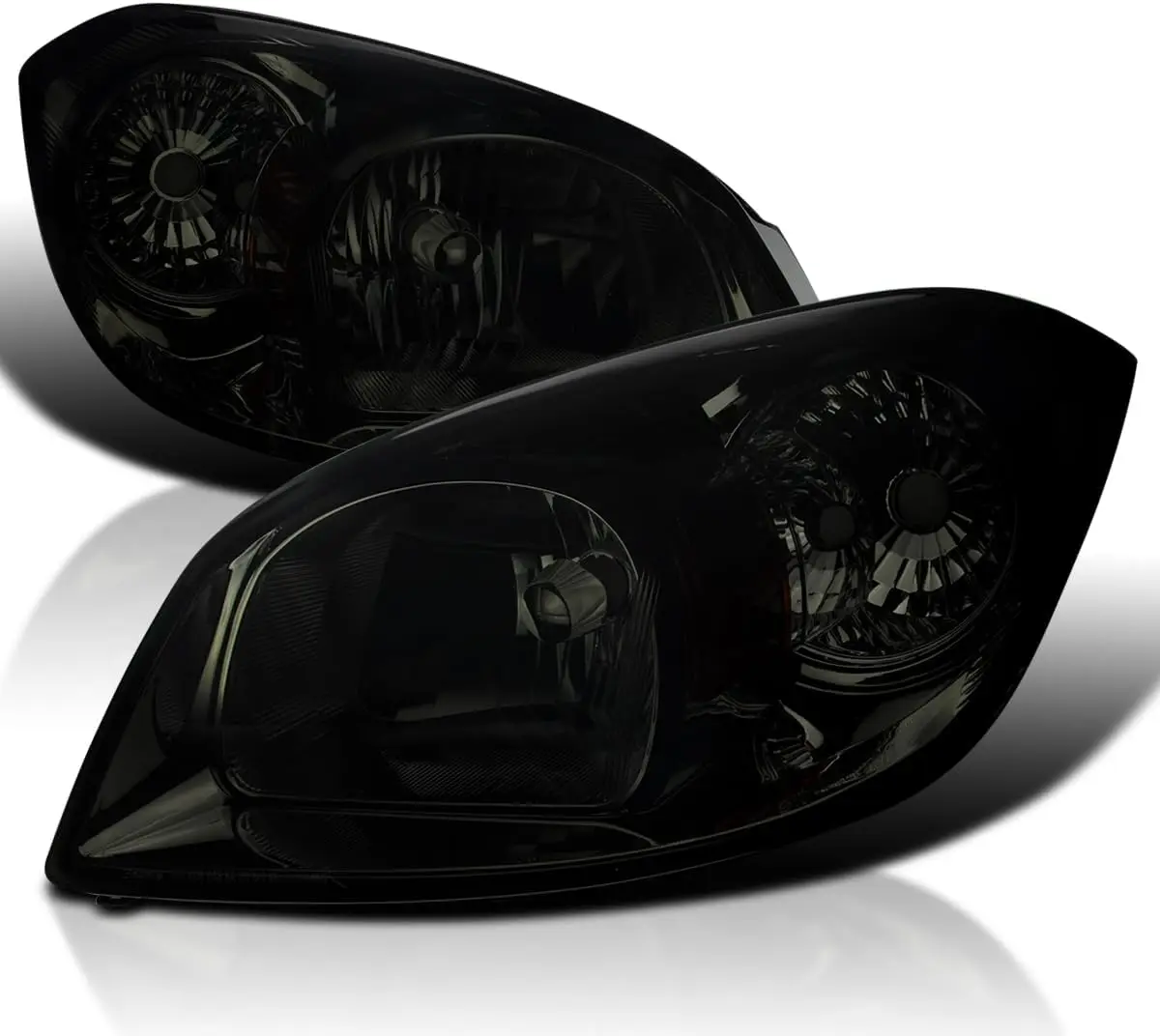

Chrome Smoke Headlights Compatible with 2005-2010 Chevy Cobalt, 2005-2006 Pontiac Pursuit, 2007-2009 Pontiac G5, L+R Pair Head L