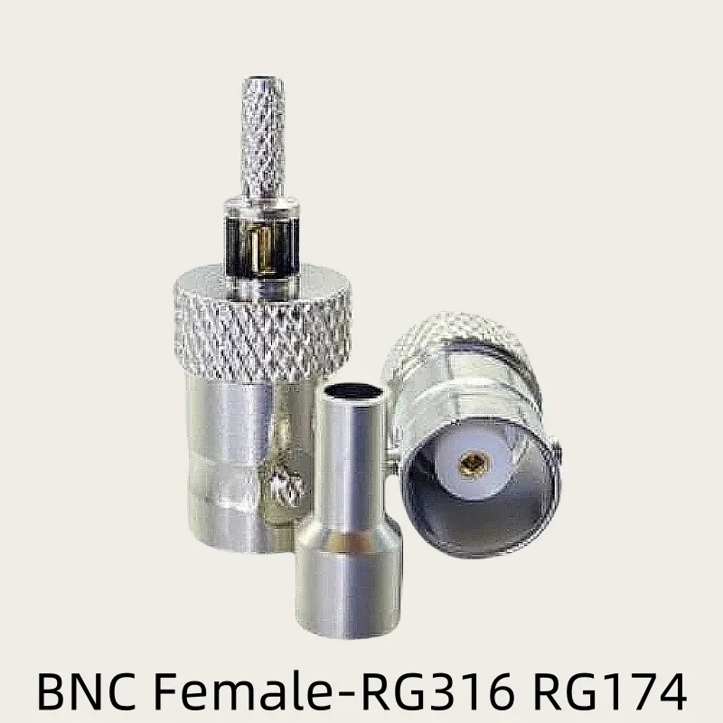 2pcs/LOT Q9 BNC Female Crimp for 50-1.5 RG316 RG174/50-3 RG58 RG142 /LMR240/5DFB LMR300 Cable RF Coax Connector Adapters