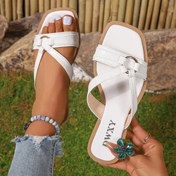 Buty Kobieta 2024 Trend New Casual Flat Shoes Female PU Casual Summer Shoes for Flip Flop Flats Ladies Beach Slipper Sandal