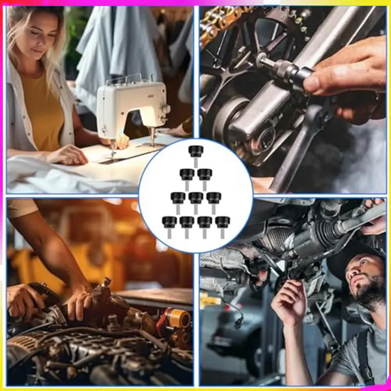 M04K 10 個マウントネジ M 4 × 10 ミリメートルローレットつまみネジ機械ドア固定炭素鋼糸