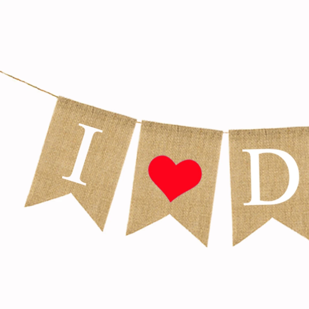 

Father's Day Decorations Red Heart Design I DAD Letters Bunting Father'S Day Bunting Linen Hanging Party Wall