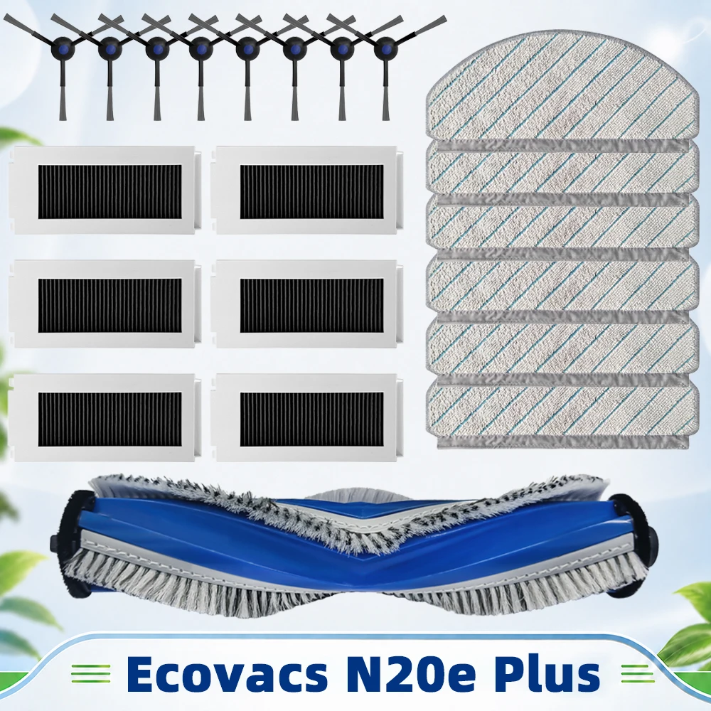 pecas-compativeis-para-aspirador-robo-ecovacs-n20e-plus-escova-principal-escova-lateral-filtro-hepa-pano-de-limpeza
