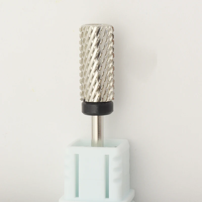 New Silver! Quality 6.5mm Diamond Big Round Top Barrel Original Tungsten Steel Carbide Manicure Nail Drill Bit File Accessories