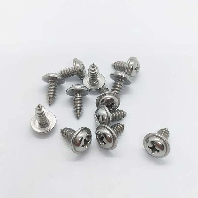 1Pcs Pwa Schroef 304 Rvs Cross Ronde Kop Met Zelftappende Schroef Pan Hoofd M5 * 12
