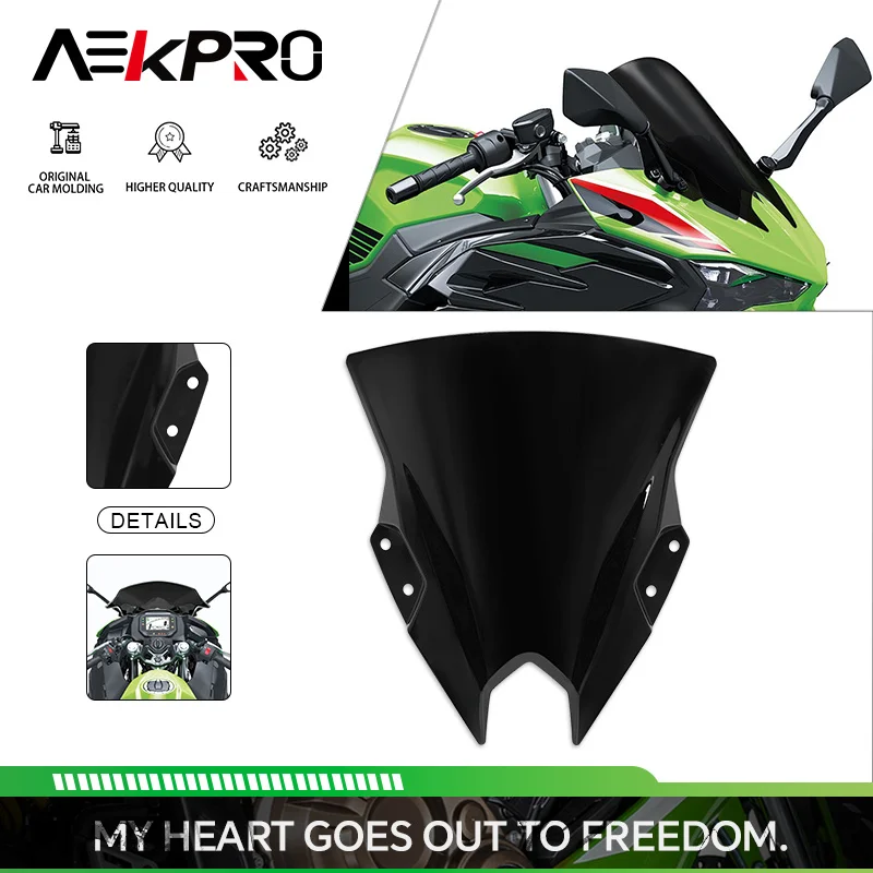 

ninja500 windshield For NINJA500 NINJA500SE 2024-2025 Motorcycle Front Windshield WindScreen Deflector Wind Viser Visor