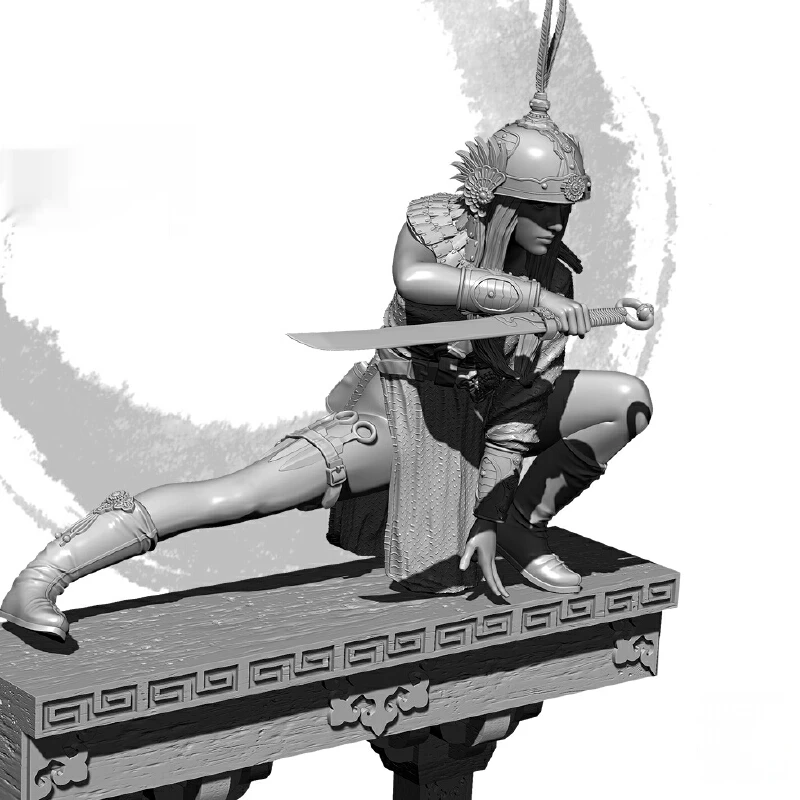 

1/24 Resin Model Figure Sharp Sword General Gk Micro Miniature 3d Printed White Model Toy Unassembled And Unpainted Kit