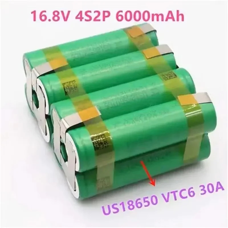 Paket Baterai 18650 Asli VTC6 3000-6000MAh 2S1P-6S2P Kapasitas Tinggi Dapat Disesuaikan Cocok untuk Baterai Las Obeng