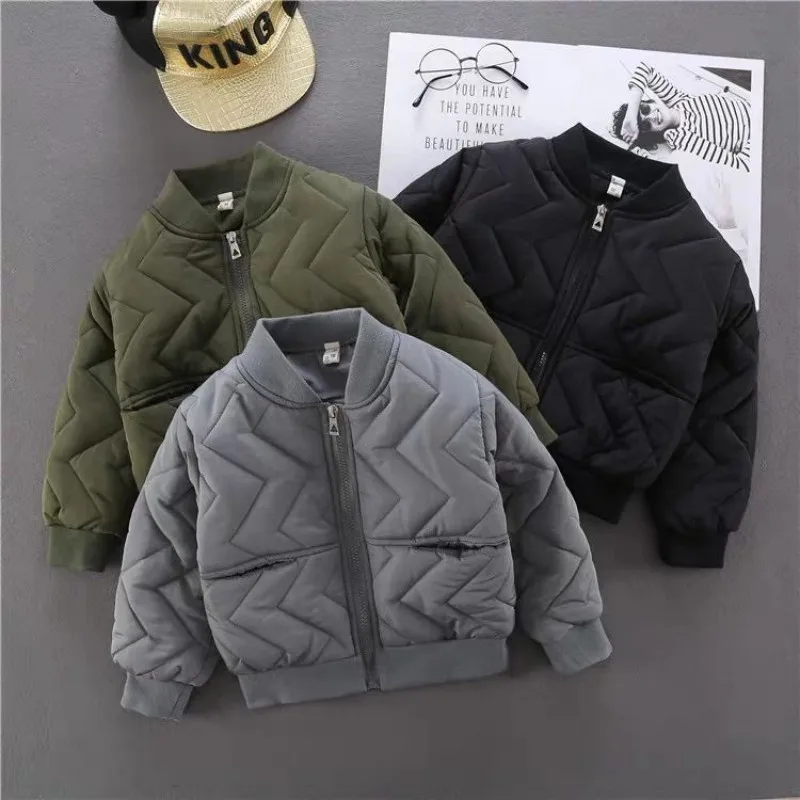 Children\'s Autumn/Winter Jacket New Warm Cotton Jacket for Boy Baby Small and Medium sized Children Fashionable Baseball Jacket