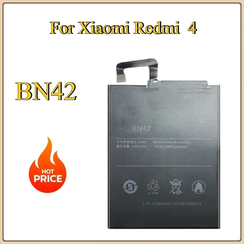 New Replacement Mobile Phone Battery 3.85V 4000mAh BN30 BN34 BN40 BN42 BN47 for Xiaomi Redmi 3 3S 3X 4 4A Prime and Xiaomi Note