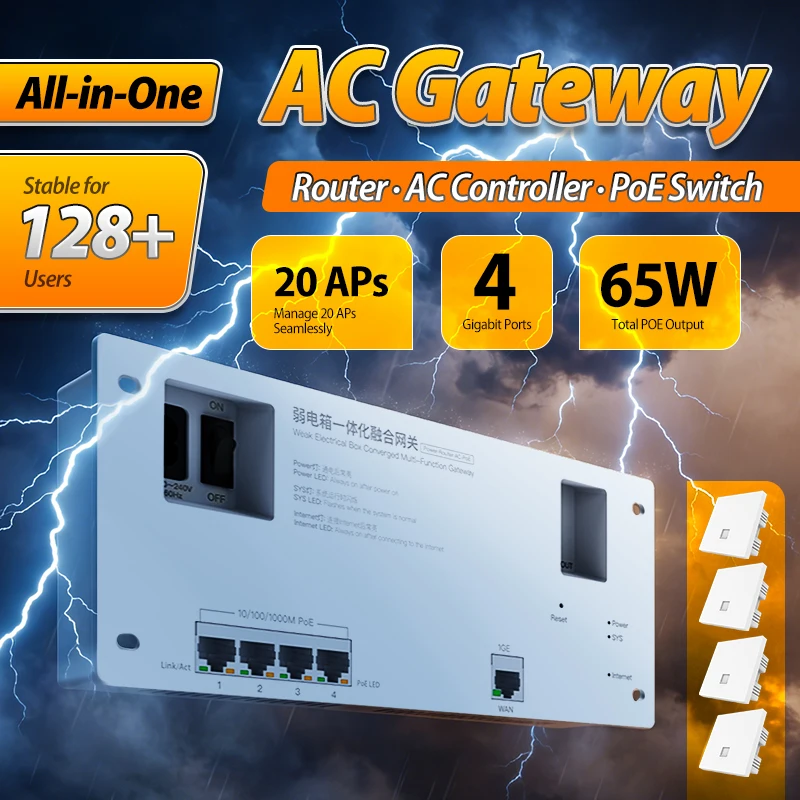 

Коммутатор Lintratek с 4 портами PoE + беспроводная точка доступа WiFi 6 для потолочного монтажа, коммутатор Ethernet 100 Мбит/с, подключение и работа, расширение сети