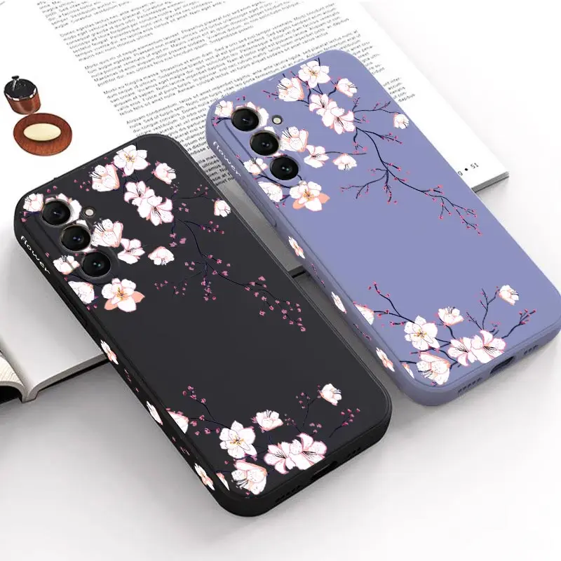 A55 Bright Orchid Silicone Phone Case For Samsung A50 A55 A52S A72 A34 A22 A51 A54 A23 A91 A32 A31 A53 A33 A70 A24 A71 Cover