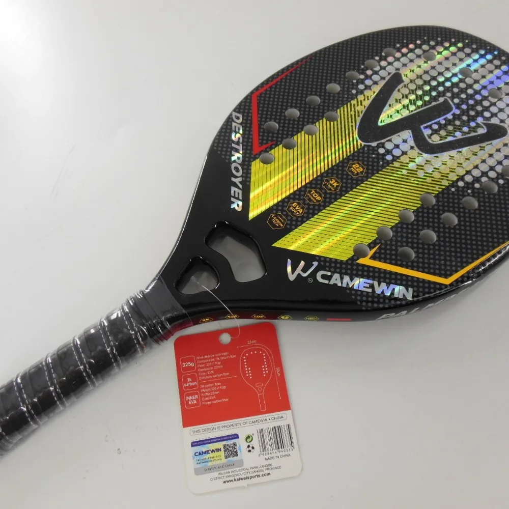 

4033 3K Transparent Carbon Beach Tennis Paddle Racket, Durable Sports Bat