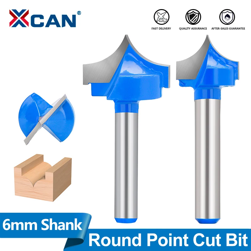 XCAN-brocas de punta redonda CNC, cortador de fresado de vástago de 6mm, punta de corte de punta redonda de 8-32mm, extremo de carburo de tungsteno Mil para herramienta de carpintería, 1 ud.