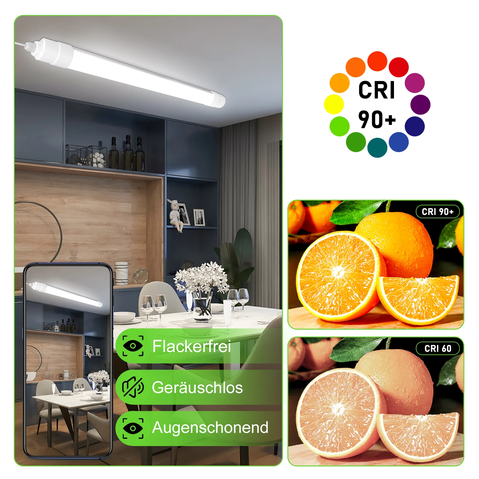 Obrázek 7: 5ks LED trubice strop lehký 120CM, ip68 36w lineární lampa 4000LM, 4000K linkable krám lehký pro autodílna dílna sklep úřad