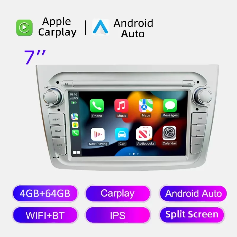 Apple Carplay autoradio voor Alfa Romeo Mito 2008-2013 Android 13 FM RDS GPS navigatie Wifi 4G LTE IPS touchscreen multimedia