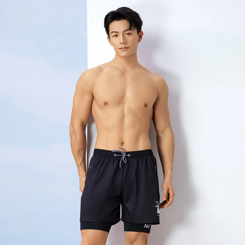 361Men Professional Outdoor Water Sports Beach Surfing Swim Shirt+Trunks Board Glasses Cap Short Sleeve Bathing Shorts SwimSuit