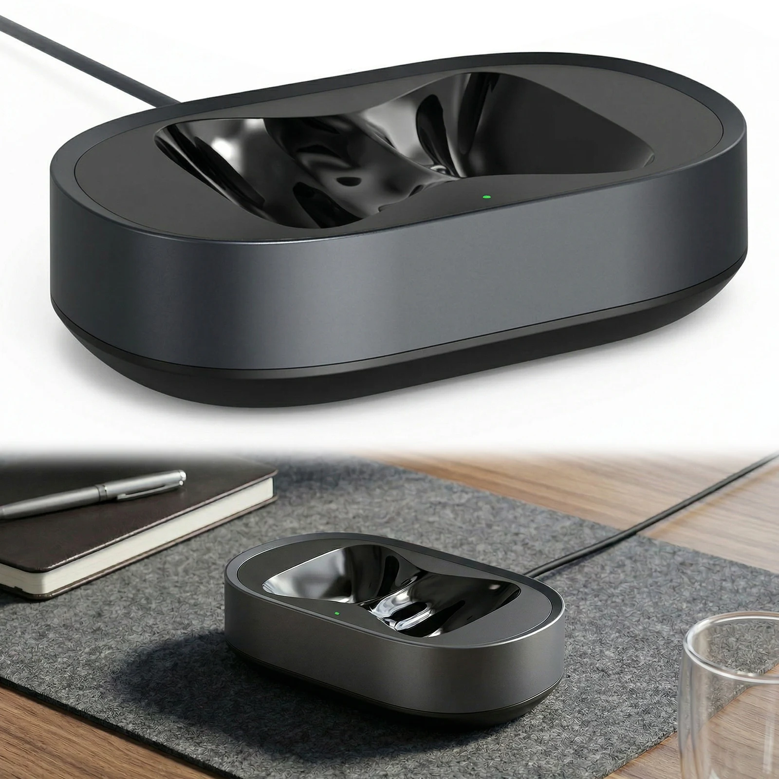 

Зарядная станция для наушников, совместимая с AirPods Max, аксессуары для наушников, зарядная база с двумя разъемами, защита от царапин