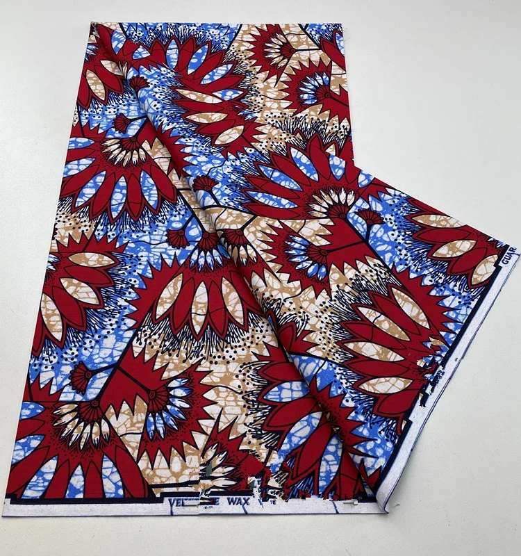 Guaranteed Veritable African Real Wax Prints Fabric Ghana Style Ankara Tissu Pagne 100%Cotton Soft Design Nigeria Wax Fabric