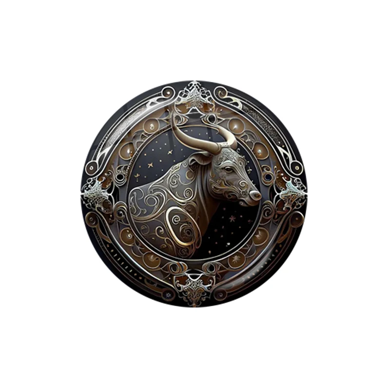 12 Zodiac Punk Mysterious Glass Cabochon 12mm-30mm Photo Pure Handmade Creative Constellation Flat Back Making Findings