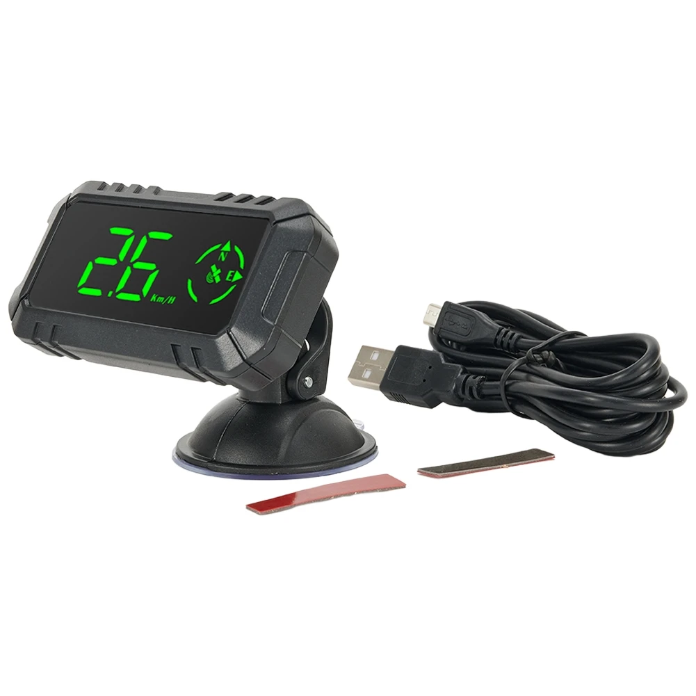 Car Mounted HUD GPS Display with Speed Unit Conversion Between MPH and KM/h for Satellite Based Navigation and Distance Tracking