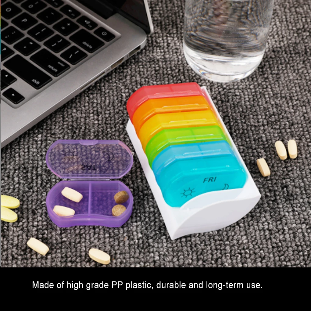 Weekly Pill Case Pillbox 7 Days Medicine Tablet Box Portable Travel Drugs Storage Organizer Secret Compartments Pill Boxes