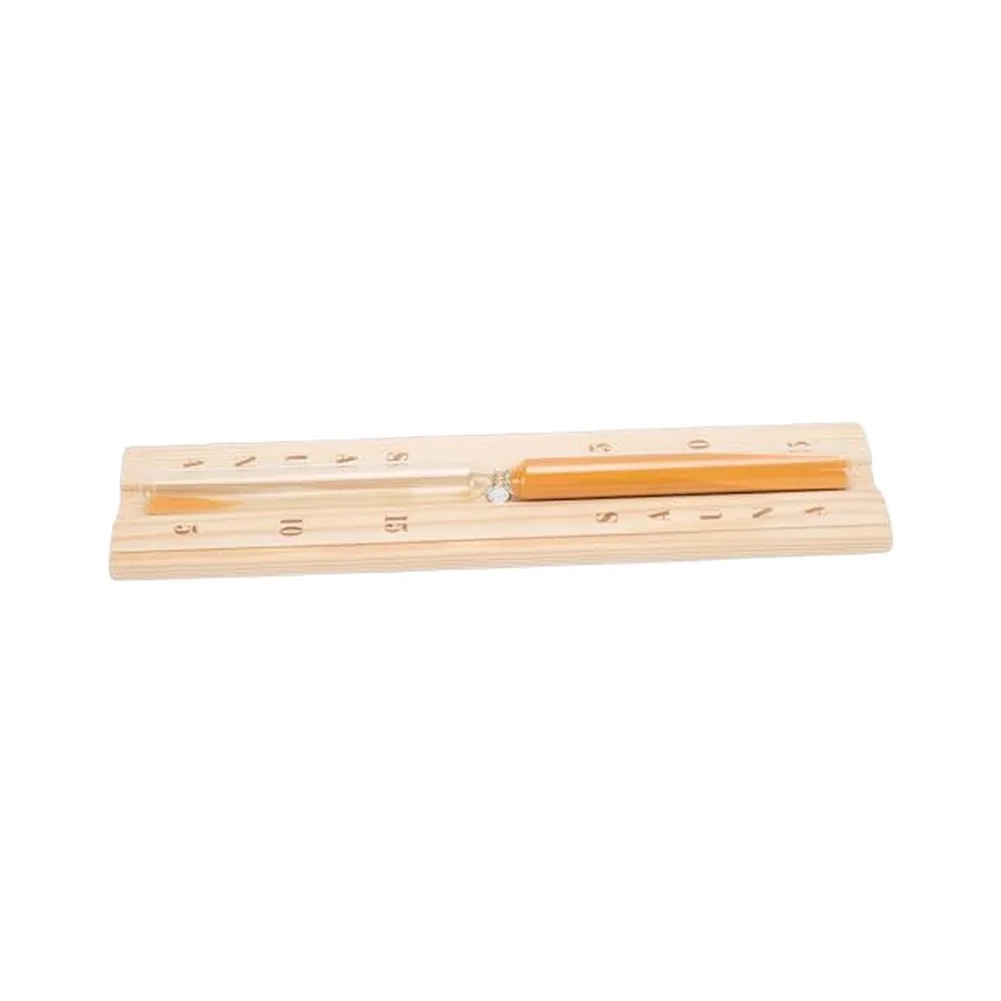 Wall-Mountable Rotating Sauna Timer 15 Min with Sustainable Pine Wood Frame and High-Temp Resistant Glass Tube