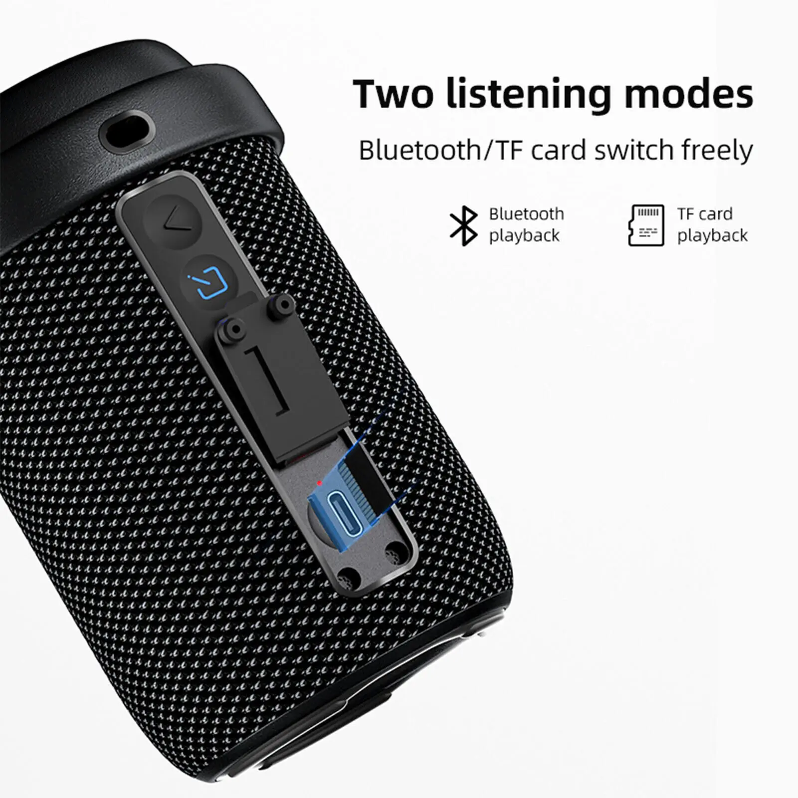 Ebs-706 مكبر صوت بلوتوث Ipx5 مقاوم للماء، الاقتران Tws، ميكروفون مدمج للمكالمات بدون استخدام اليدين، مكبر صوت لاسلكي محمول