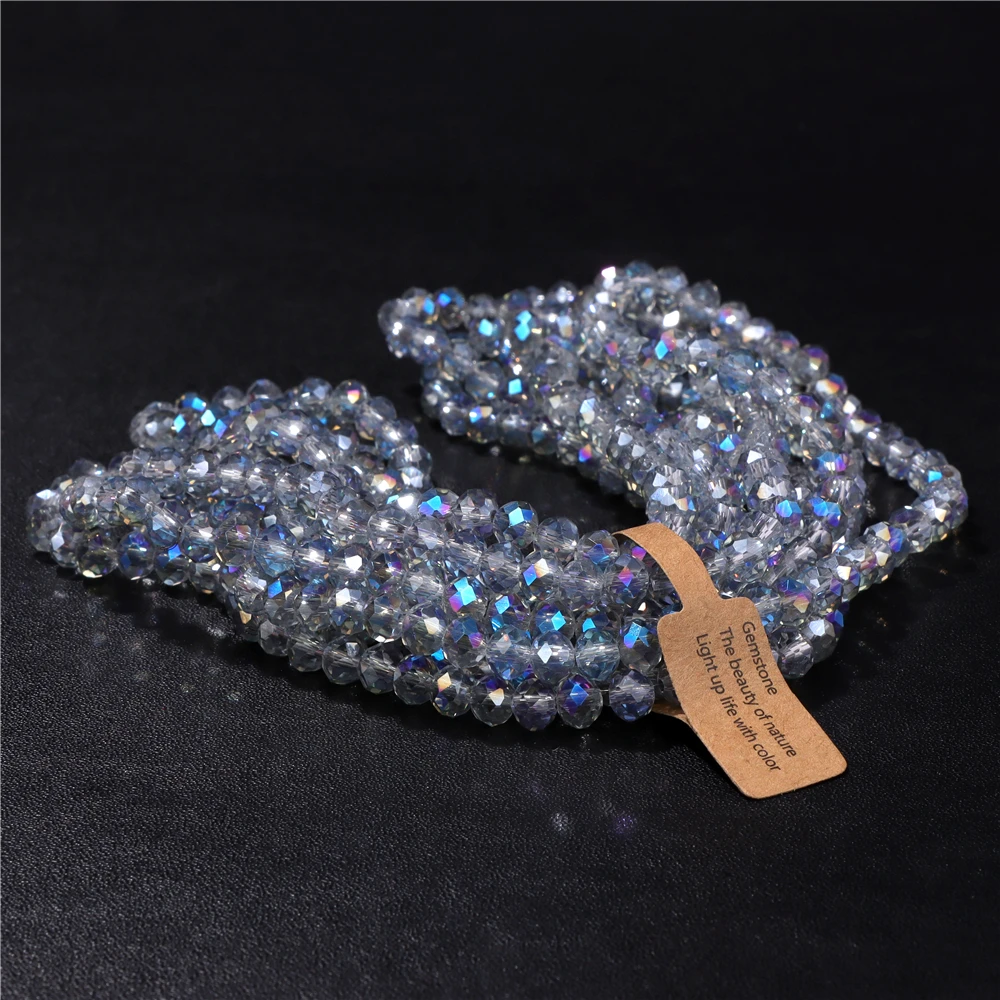 Großhandel 5 Strang/Los facettierte österreich ische Kristall perle Rondelle lose Abstand halter ab Farbe Glasperlen für Schmuck herstellung Zubehör – Detail 13