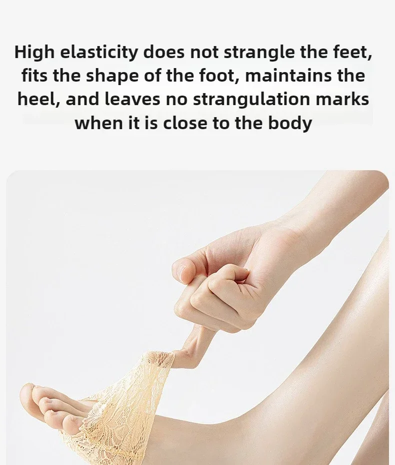 1–10 Paar Damen-Socken mit halber Sohle, rutschfest, unsichtbar, Dessous-Socken für High Heels, Schuhe, Sommer, dünne, atmungsaktive Spitzen-Fußabdeckung – Detail 8