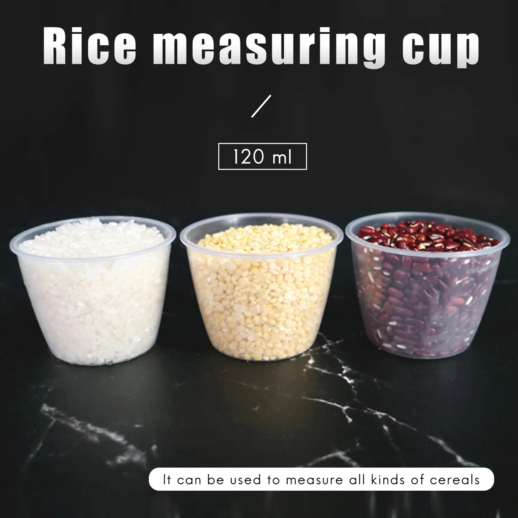 B23B Plastic 120ml Electric Cooker Rice Measuring Cup 2pcs Clear White