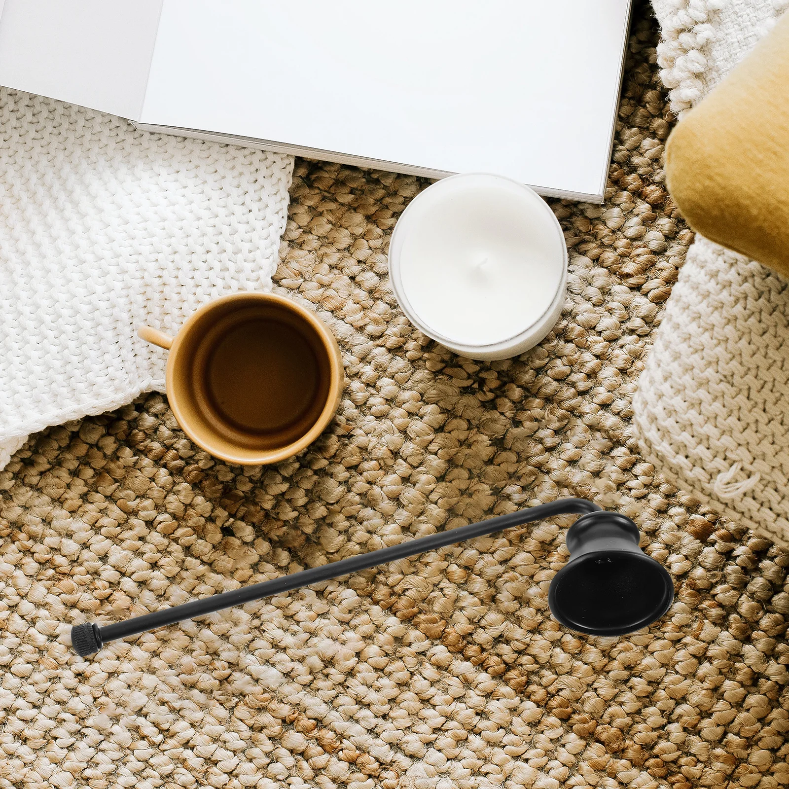 طفاية طفاية بمقبض طويل، غطاء فتيل معدني قوي، أداة رعاية متعددة الاستخدام #3