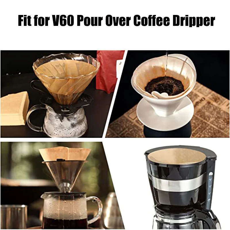 40Pcs Disposable Coffee Filter,02 Cone Natural Unbleached Coffee Filter Paper,V-shaped Coffee Brewer for Pour Over Dripper