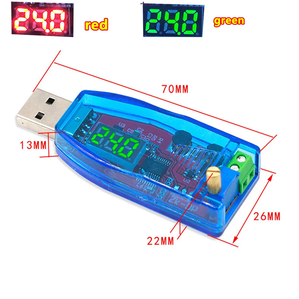 DC-DC 5V to1.8V 3.3V 9V 12V 24V USB Step UP / Down Power Supply Module Adjustable Boost Buck Converter Out DC 1.0V-24V Connector