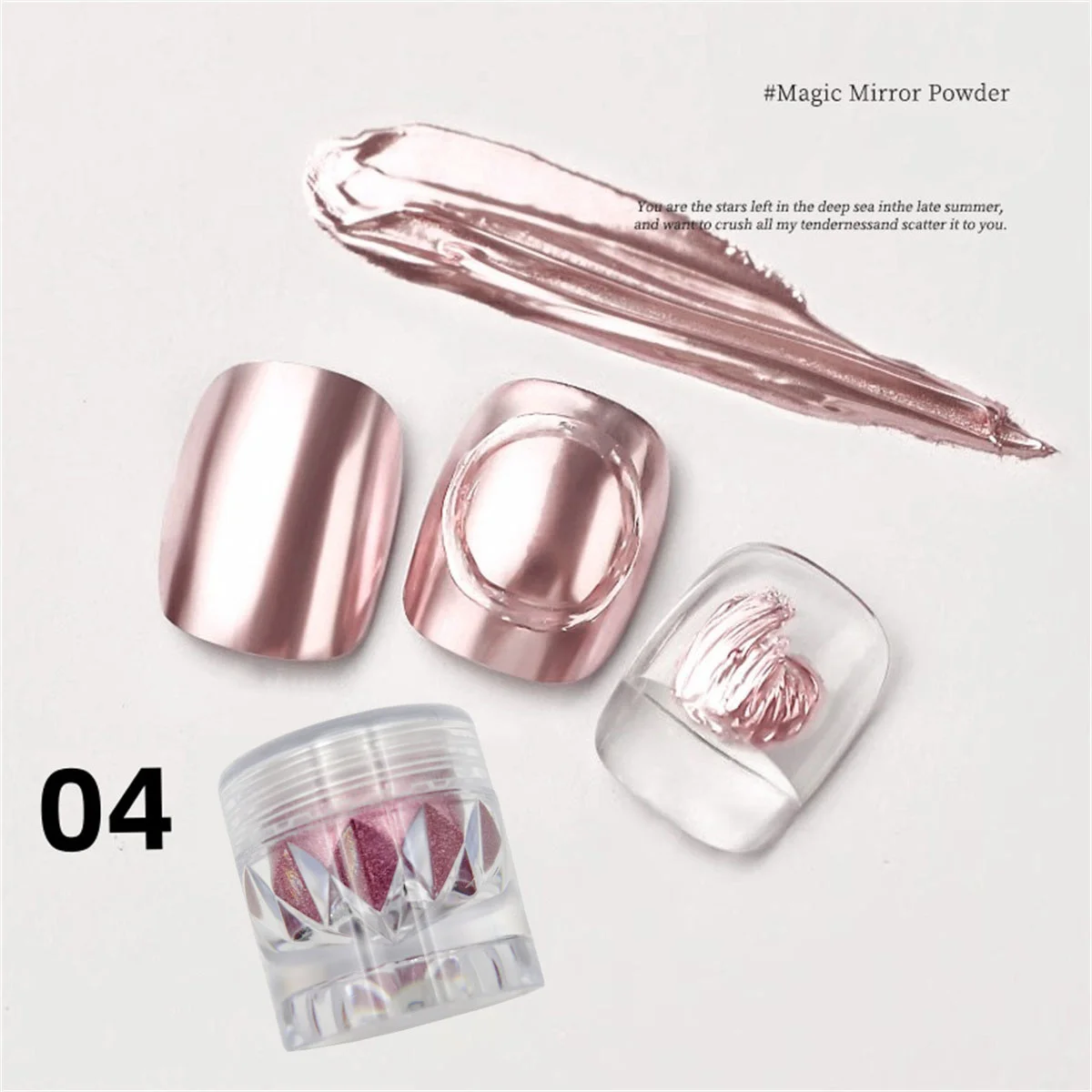 1/8 stuks hoge diamant fles magische spiegel poeder zilver rose goud heldere wrijving coating nagellak lijm nail art creatie K2Y ﻿