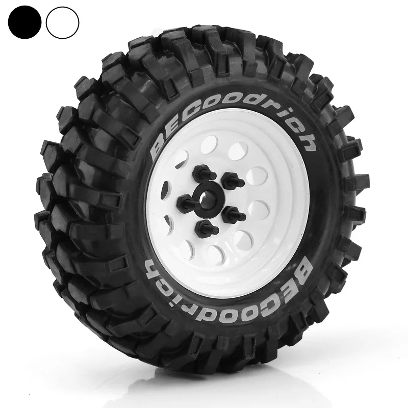 

4pcs 100mm Metal 1.9" Beadlock Wheel Rim Rubber Tire Set for 1/10 RC Crawler Car Traxxas TRX4 RC4WD D90 D110 Axial SCX10 MST